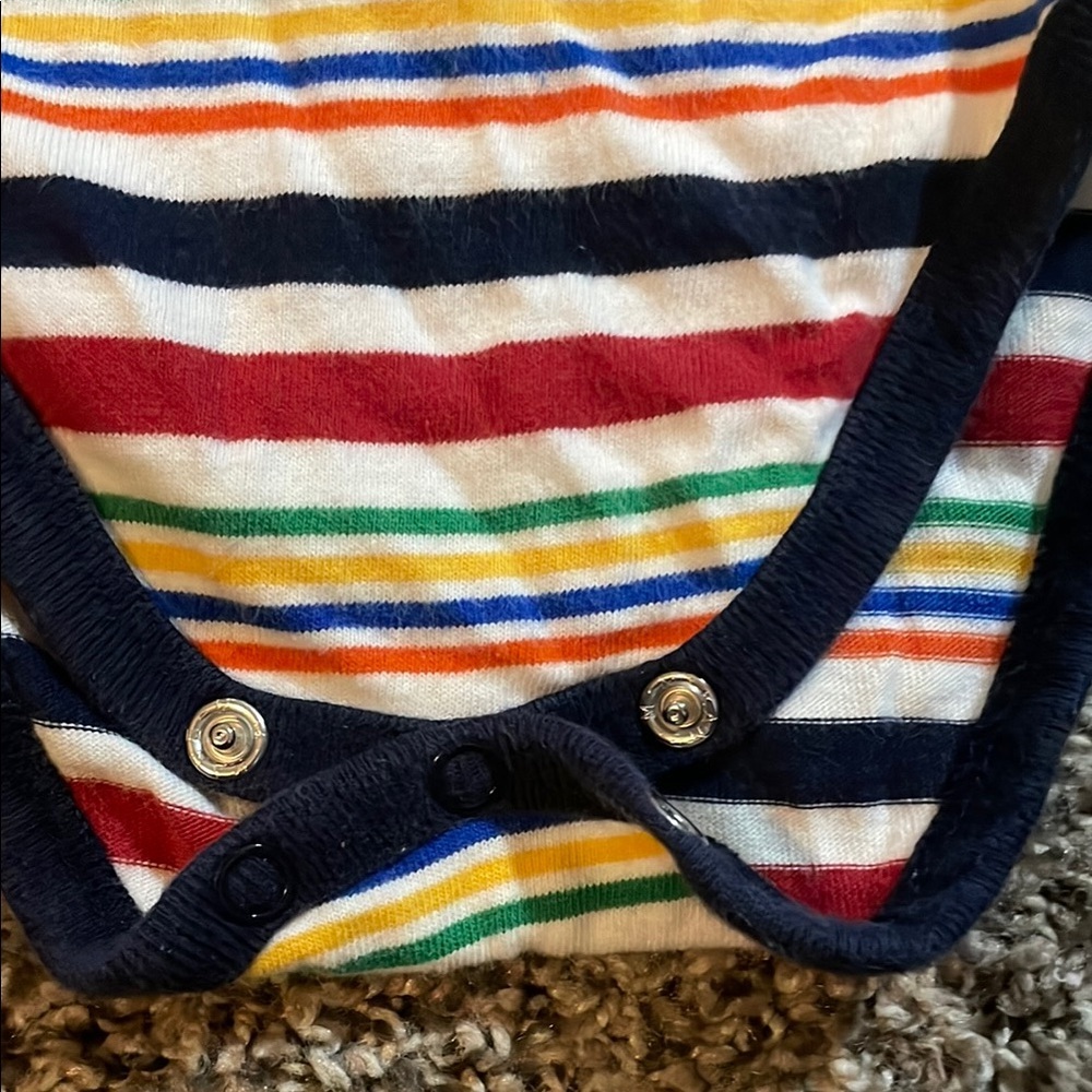 OshKosh B'gosh Boys Colorful Striped Onesie and Blue Jeans Set - Picture 9 of 12
